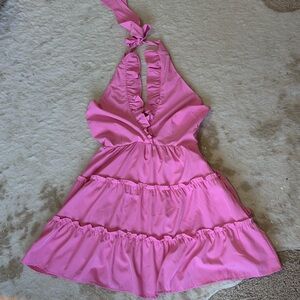 Pink halter dress
